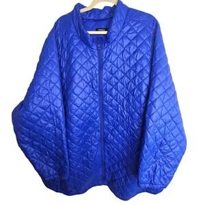 Torrid Women Quilted Puffer Jacket Full Zip Plus Size 6X Insulated Gorpcore Blue